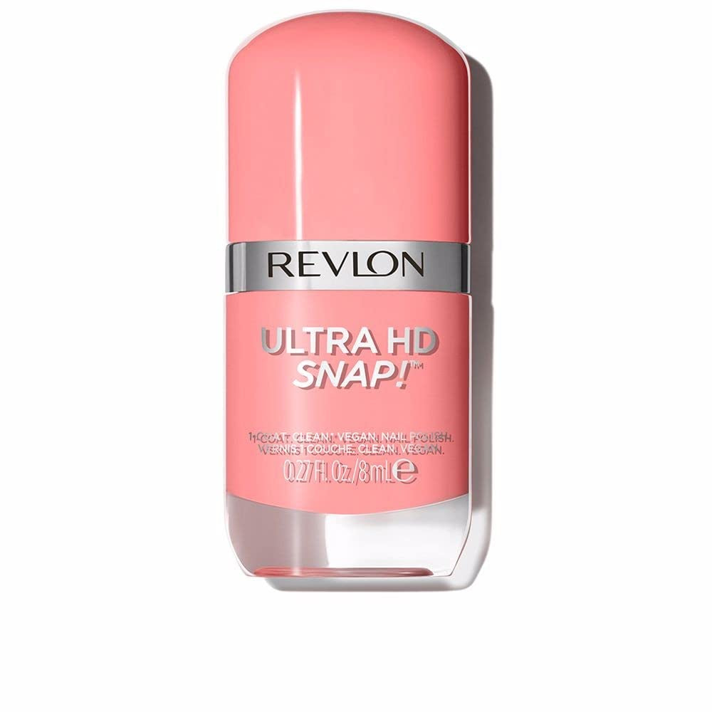 Revlon Ultra HD Snap neglelak, langtidsholdbar vegansk formel, hurtigtørrende og fuld dækning i ét lag, farve (8 ml), rød og sort (014), unisex