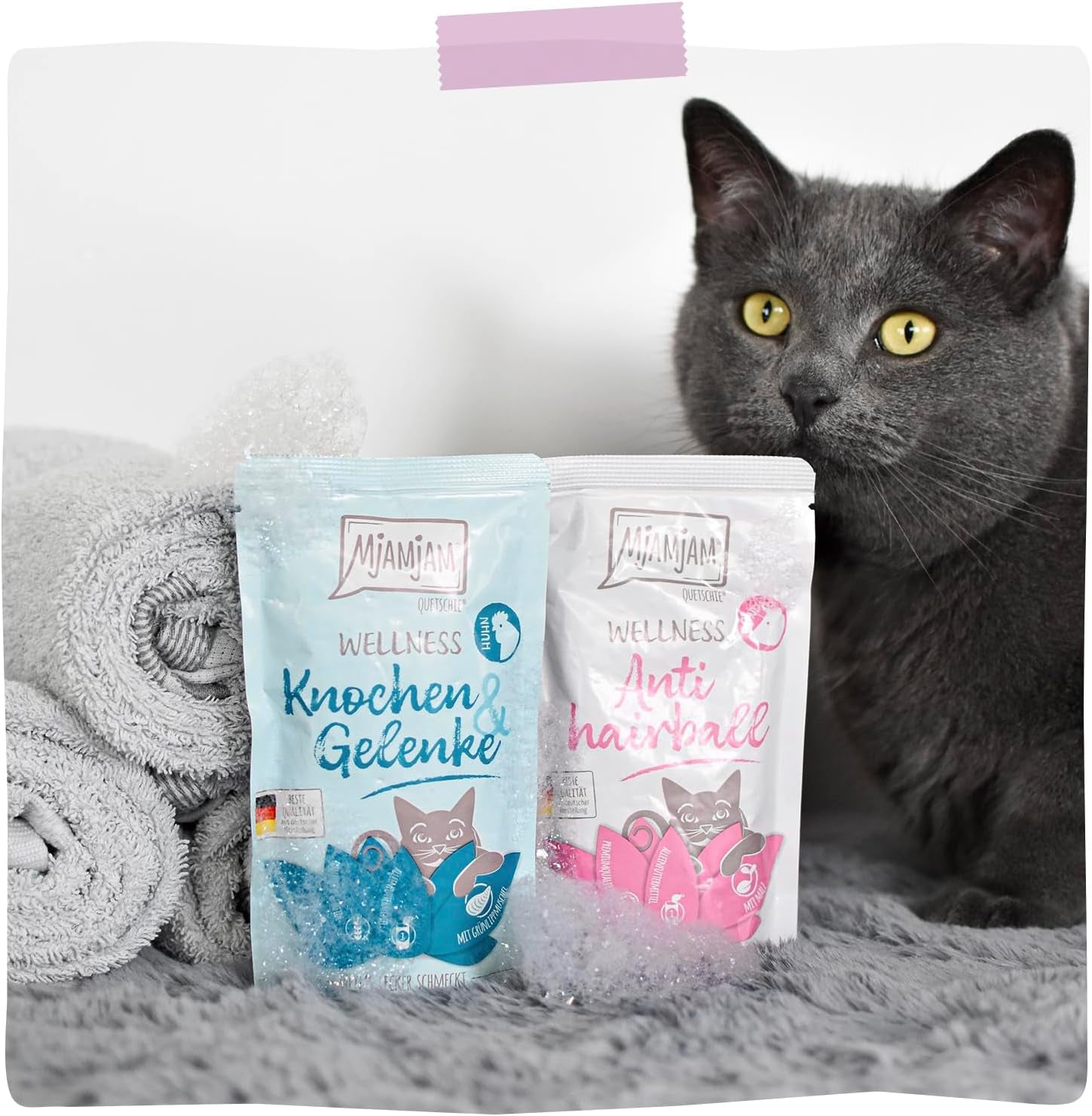 MjAMjAM - Hrană umedă premium pentru pisici - Wellness - Digestivă - Pui, pachet de 12 (12 x 125g), fără cereale