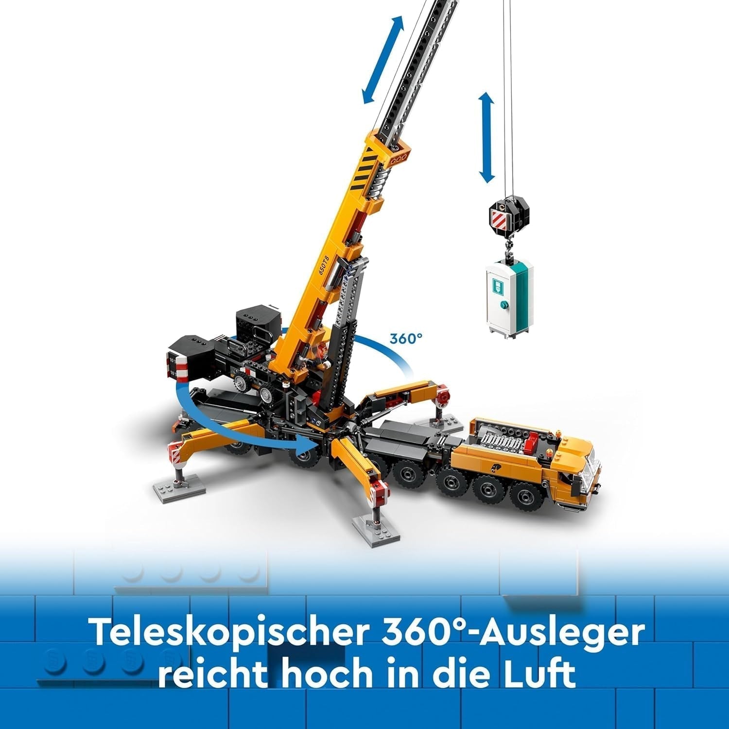 LEGO City Mobile Construction Crane Byggelegetøj til drenge og piger Kreativt børnegave Lang forlængelig arm 4 bygningsarbejder minifigurer til rolleleg 60409 Byggesæt Besuche den LEGO-Store
