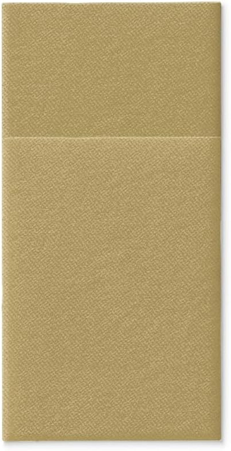 PAW - Șervețele pentru tacâmuri Airlaid - asemănătoare cu țesătura (pliere de 1/8) | 25 bucăți | Ideal pentru nunți, botezuri, comuniuni, zile de naștere | Saci de șervețele pentru tacâmuri | Monocolor, auriu