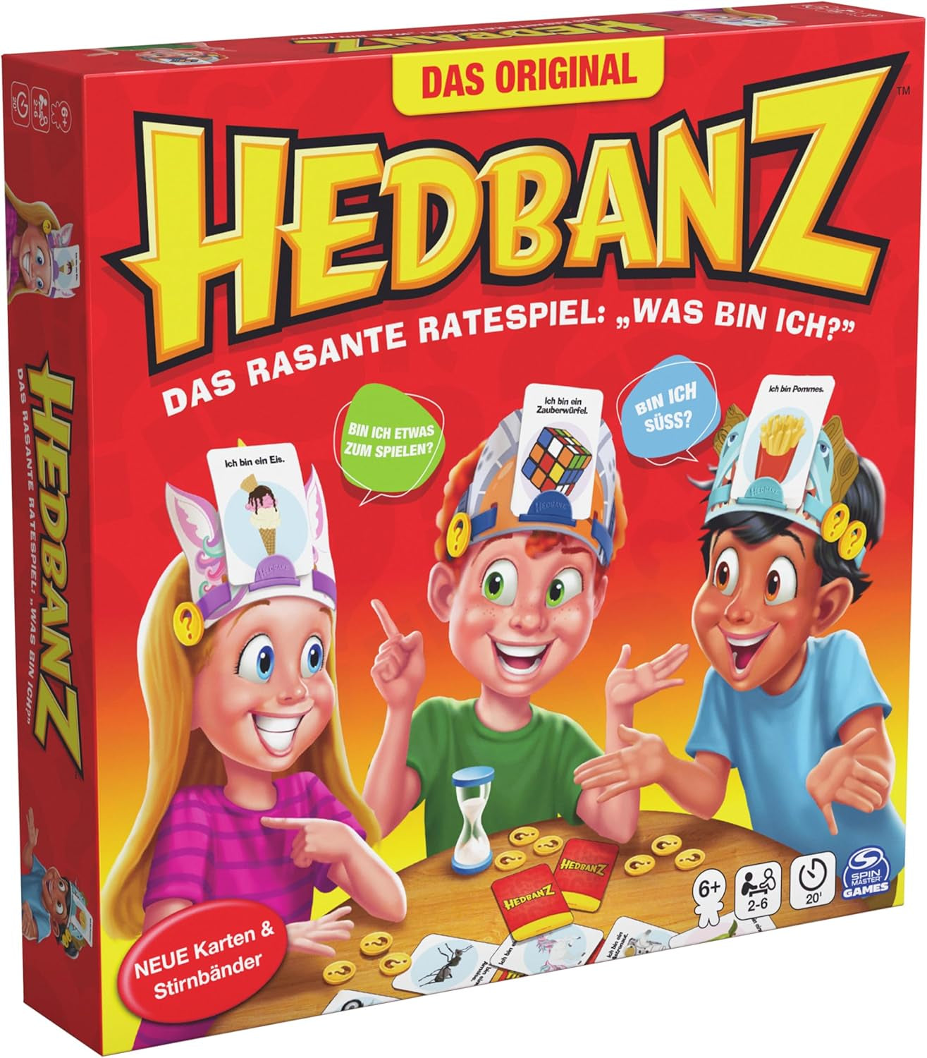 Spin Master Games - Hedbanz, det hurtige gættespil for hele familien, ny udgave (2025) med fantastiske spilkomponenter, for 2-6 spillere fra 6 år og opefter