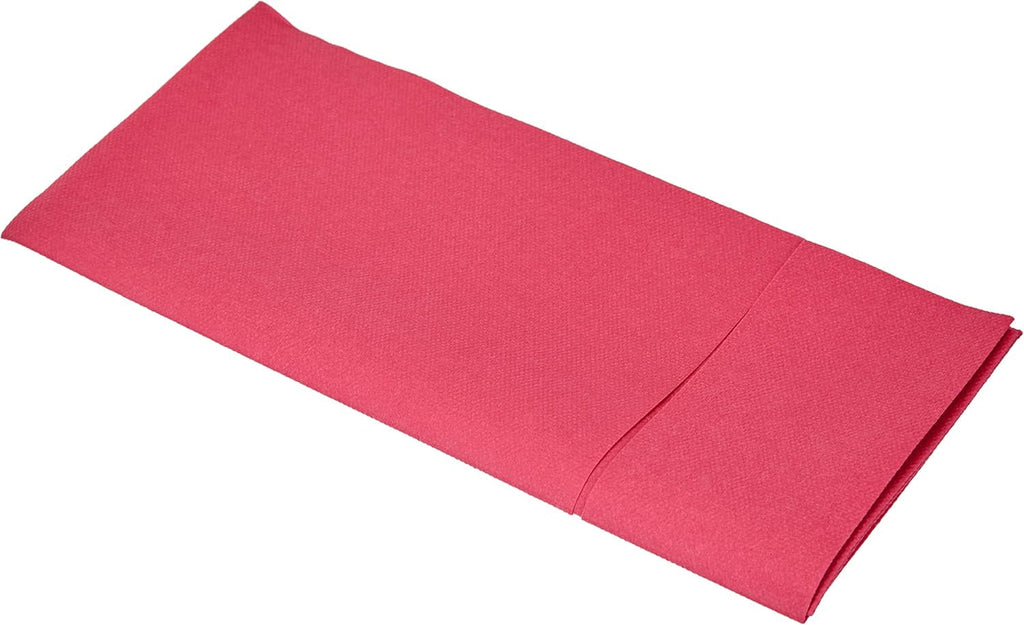 CHIC Airlaid 50 șervețele pentru tacâmuri pungi pentru tacâmuri, asemănătoare țesăturii, șervețel de unică folosință de înaltă calitate, 39X40Cm, model alb de bun venit cald 50 bucăți (pachet de 1)