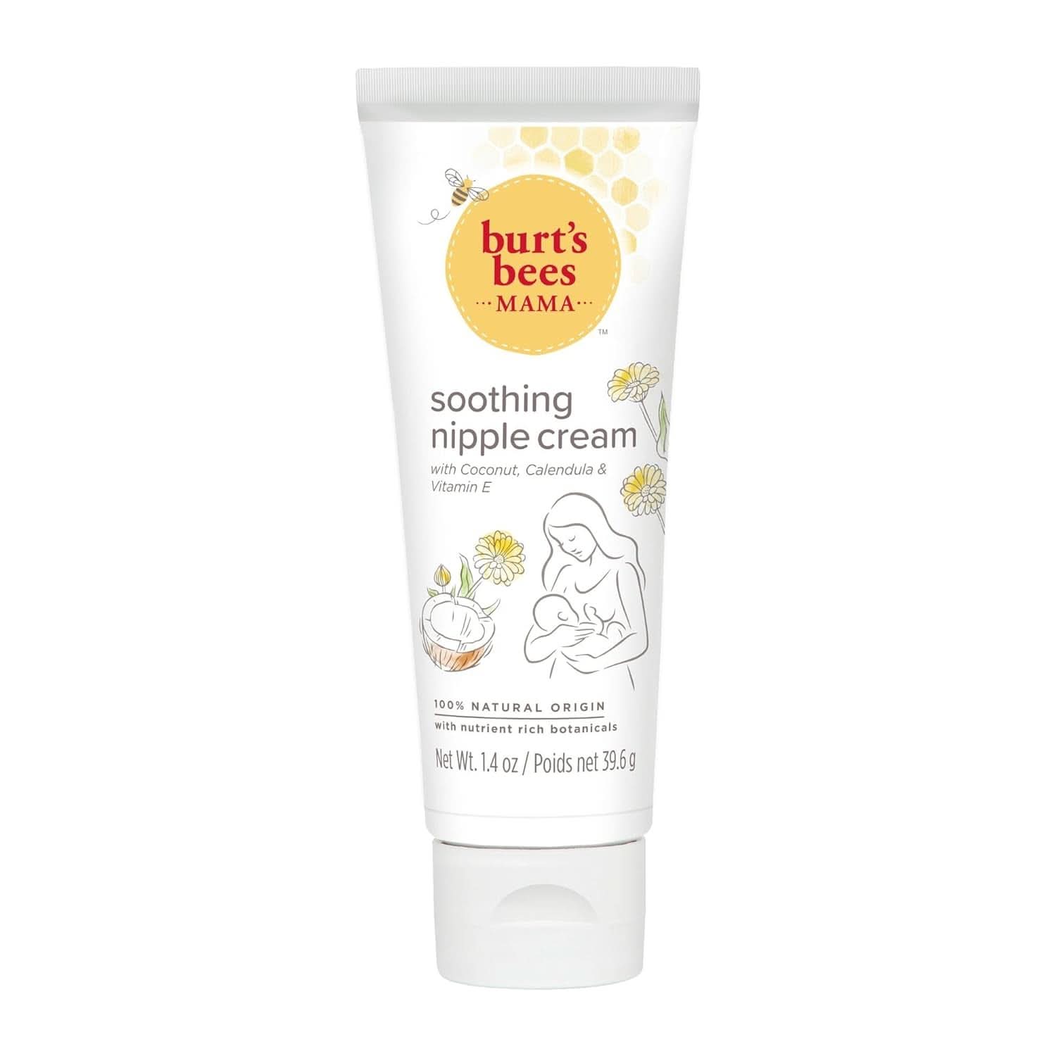 Burt'S Bees® Mama beroligende brystvortecreme med kokosnød, calendula og E-vitamin, 100 % naturligt, 1,4 ounce tilbehør Mad og amning Baby Naty Shop