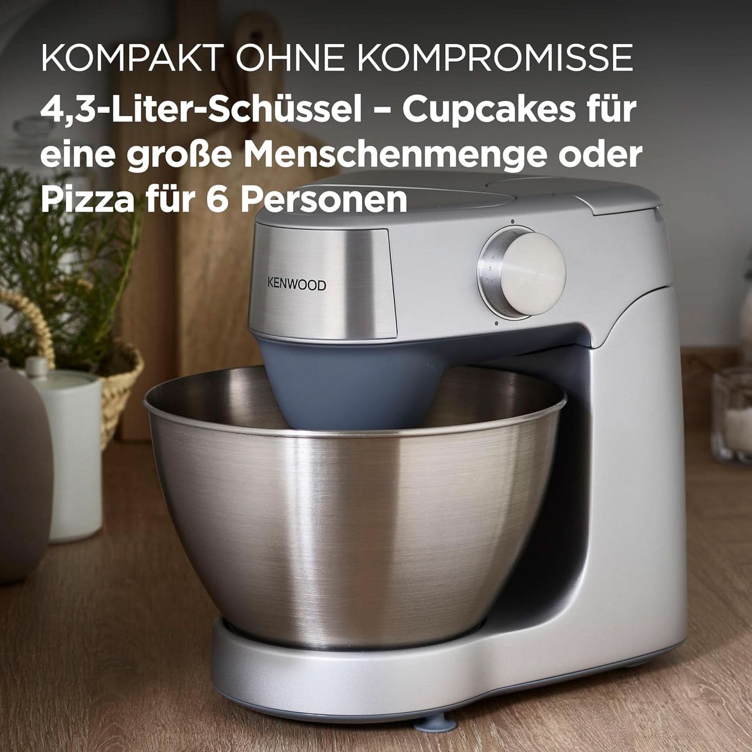 Kenwood Prospero+ KHC29A.R0SI Küchenmaschine, 4,3 L Edelstahlschüssel, Inkl. 10-Teiligem Zubehör-Set Mit Fleischwolf, Glas-Mixer, Zitruspresse, Entsafter Und Mehr, Inkl. Easyweigh Waage, 1000W, Silber Mor og Barn Naty Shop