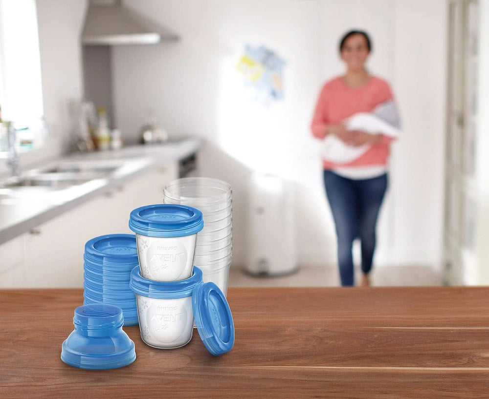 Philips Avent Austellungssystem Für Muttermilch, Becher Inklusive Deckel, Adapter (Model SCF618/10) Tilbehør Mad og Amning Bebe Naty Shop