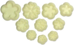 103FF006 Forme de biscuiți Jem pentru margarete/flori mici și primule, asortate, plastic, fildeș, 9 x 1 x 16 cm, 10 bucăți