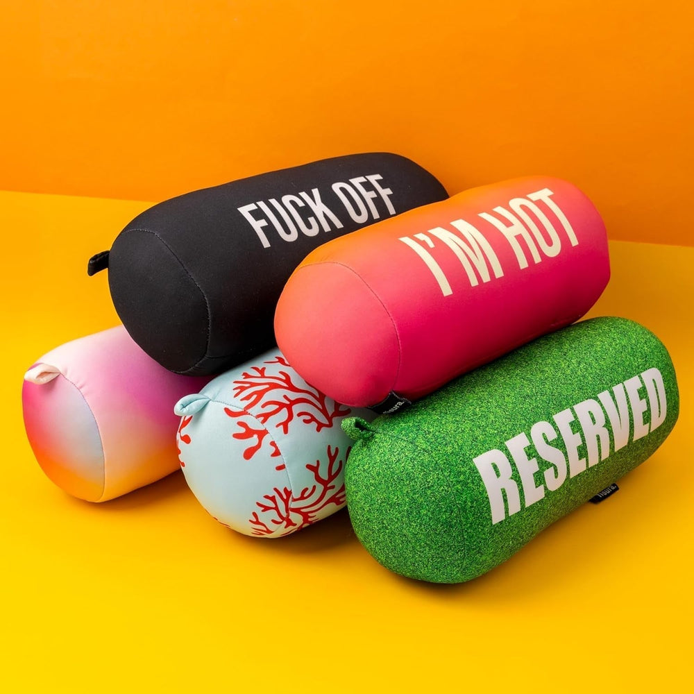 FISURA Pernă de plajă, Culoare gradient, 29 X 12 Cm, Pernă de relaxare, Roz, Pernă de călătorie originală, Pernă de camping din poliester, Demontată Perne calatorie Naty Shop