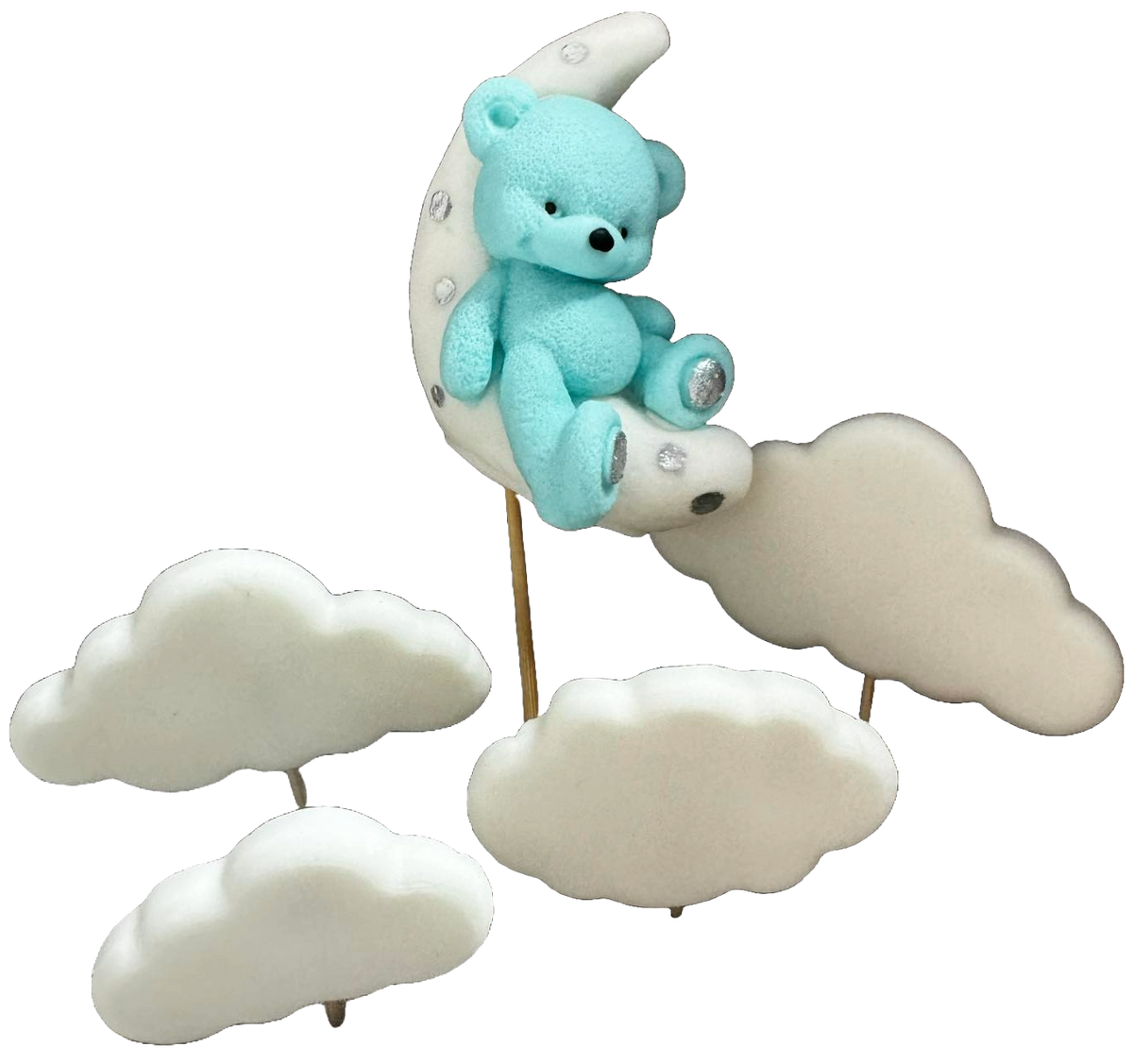 Set 5 decoratiuni comestibile din zahar, Ursulet Decoratiuni din Pasta de Zahar Naty Shop