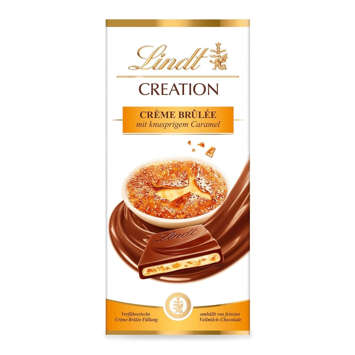 Lindt Schokolade Creation Créme Brûlèe Tafel | Crème Brûlée Füllung Mit Knusprigem Karamell, Umhüllt Von Feinster Vollmilch-Schokolade | Schokoladentafel | Schokoladengeschenk, 150G Naty Shop Default Title