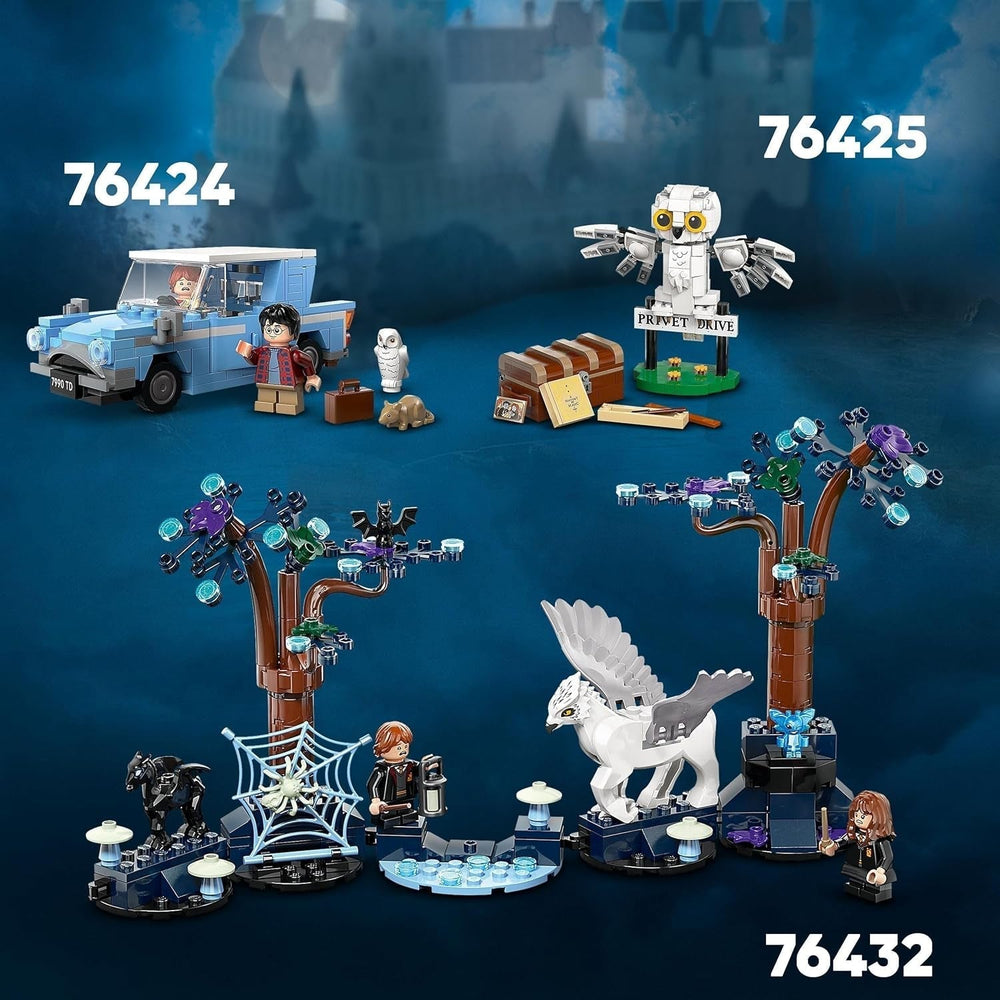 LEGO Harry Potter Hedwig i Liguster Drive 4 Børnelegetøjsuglesæt, bygbar dyrefigur med Hogwarts kuffert, lille gave til drenge, piger og alle fans fra 7 år 76425 Byggesæt Besuche den LEGO-Store