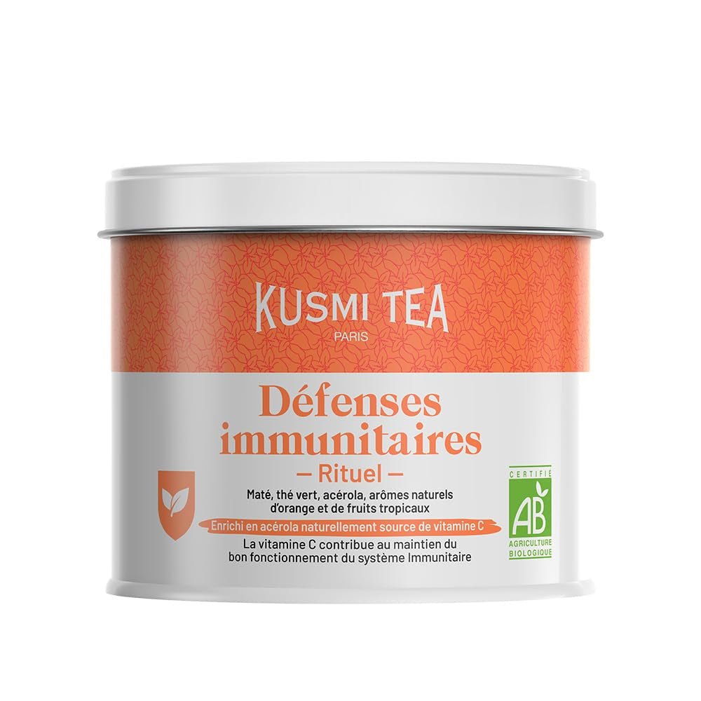 Kusmi Tea - Slim Ritual - Ceai pentru slăbit - Îmbogățit cu extract de ceai verde - Facilitează pierderea în greutate - Căpșuni și cireșe - Ceai vrac - Cutie metalică de 100 g pentru aproximativ 50 de cești