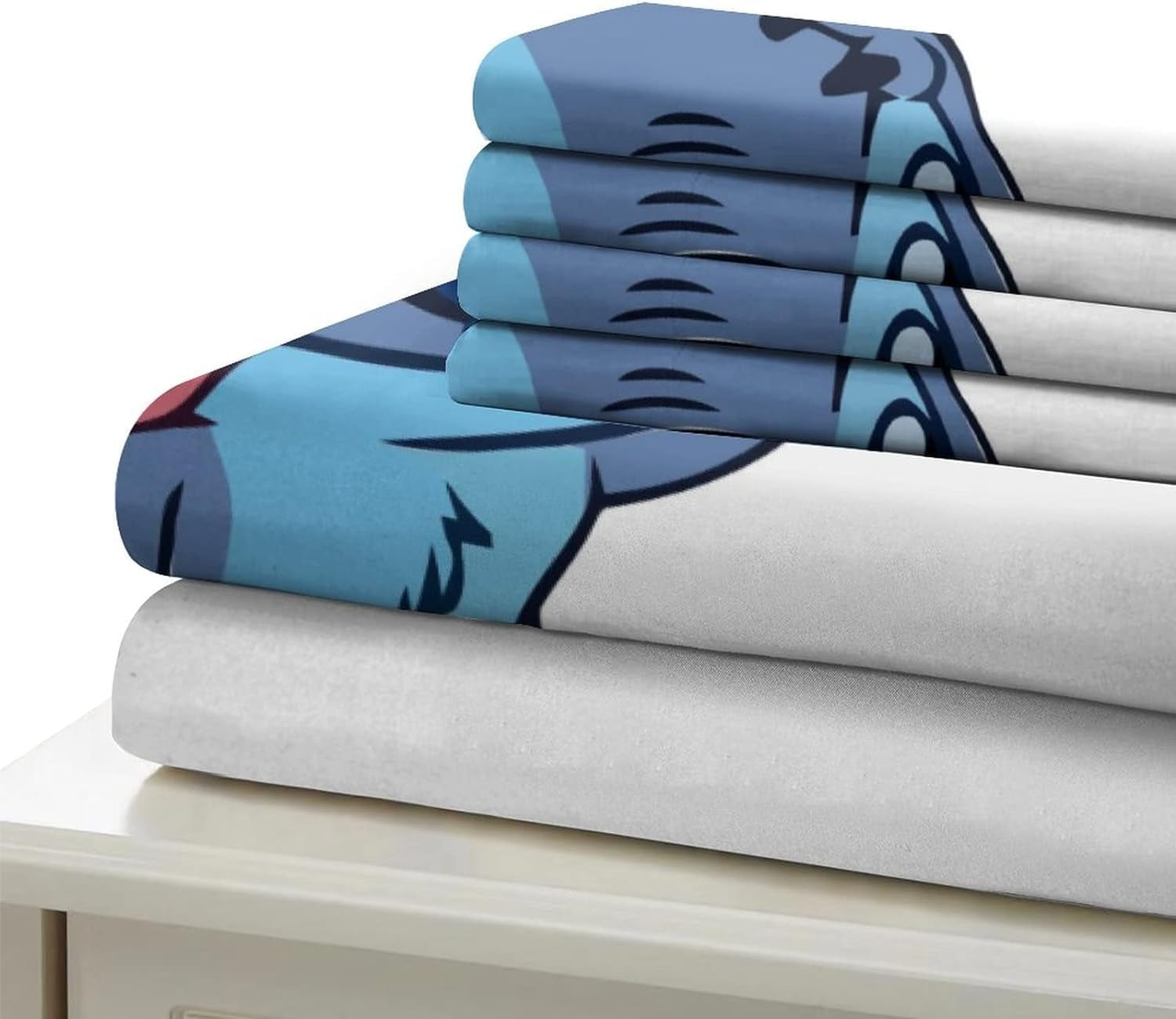 3-delt sengesæt, Stitch Sengetøj - børn Naty Shop White Twin (140 X 200)