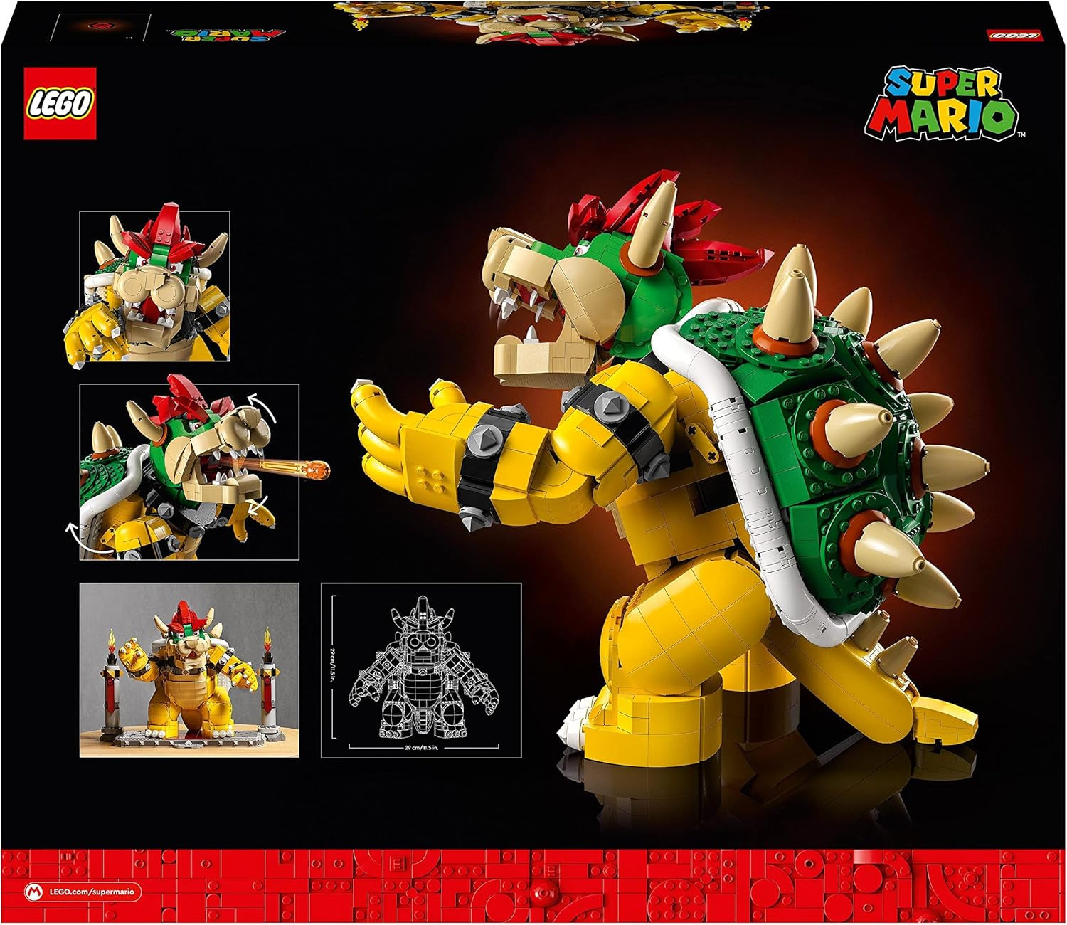 LEGO Super Mario The Mighty Bowser 3D-modelsæt Stort samleobjekt actionfigursæt inklusive duelleringsplatform Gaveidé til fans Vis som værelsesindretning 71411 Byggesæt Besuche den LEGO-Store