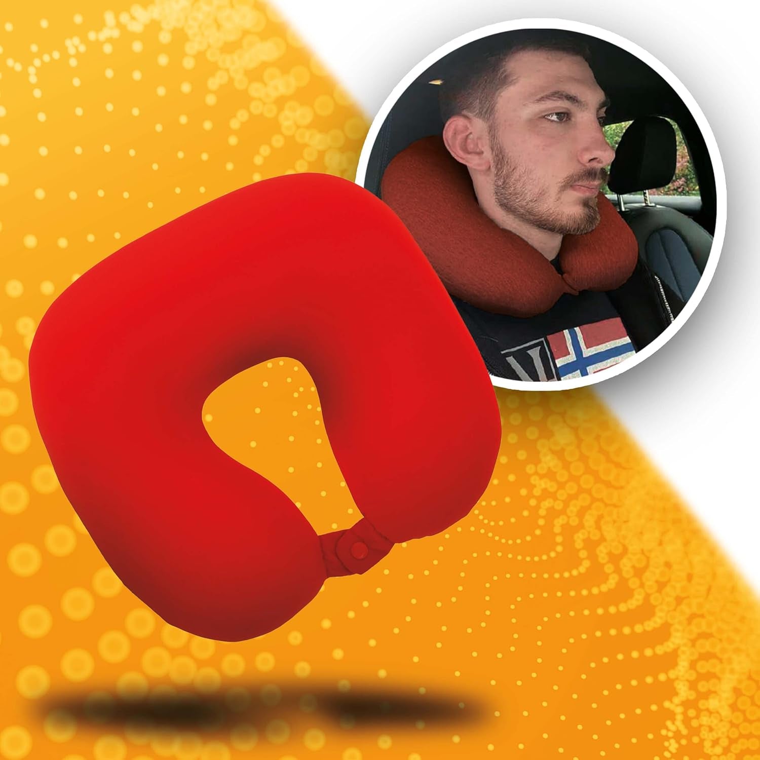 Pernă de călătorie Sumex pernă de gât pentru copii și adulți, în formă de U, ultra-moale, lavabilă, ideală pentru călătorii, roșu Perne calatorie Naty Shop