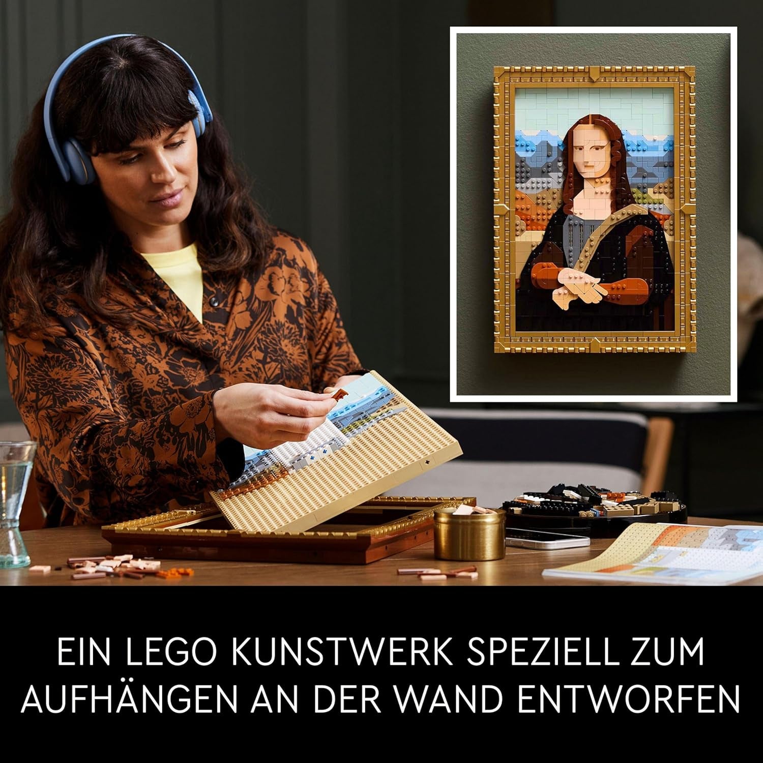 LEGO Art Mona Lisa, Voksensæt, Leonardo Da Vinci-maleri til ophængning, Kreativ aktivitet for mænd og kvinder, Gave til kunstelskere, Italiensk renæssancekunst 31213 Byggesæt Besuche den LEGO-Store