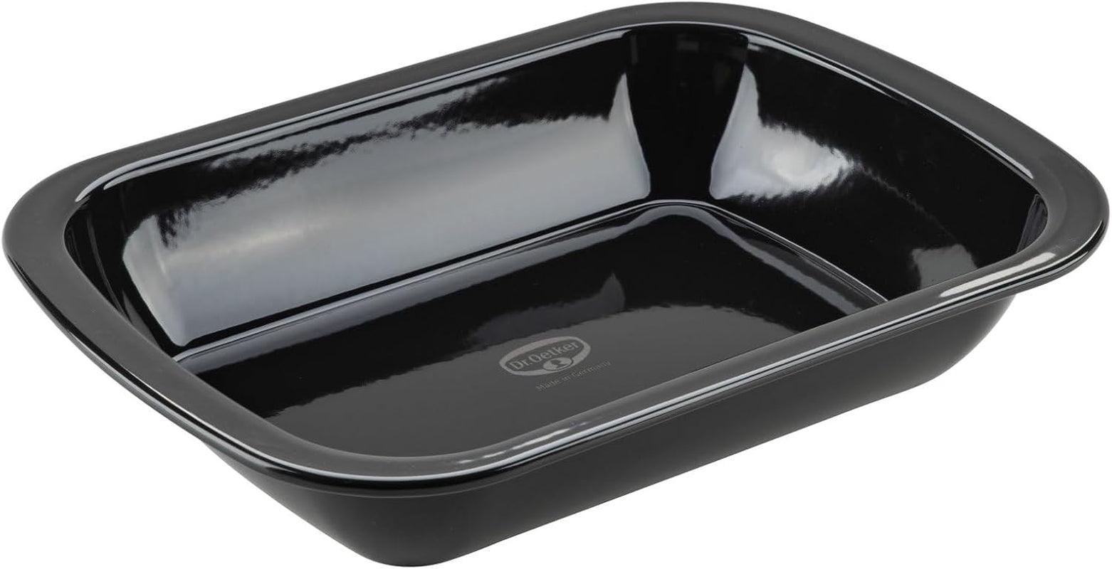 Dr. Oetker Back-Idee Kreativ Dessert- Und Auflaufform Aus Emaille, 39,5 X 28 X 6,5 Cm– Hitzebeständig Bis 400°C, Schnittfest, Kratzfest, Induktionsgeeignet, Schwarz Forme og bageplader Naty Shop 34 X 24 Cm
