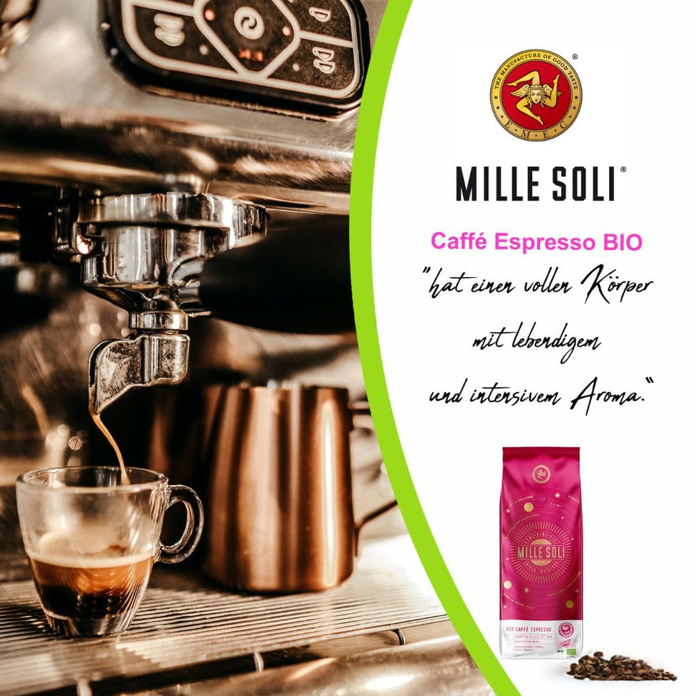 Boabe de espresso organice 500g într-o cutie de cafea etanșă - calitate superioară și reutilizabile - boabe de cafea premium prăjite în Sicilia