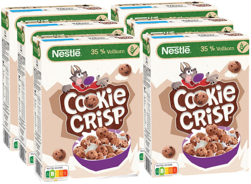 Nestlé Cookie Crisp (+20%), fuldkorns-morgenmadskiks til børn, pakke med 1 (1x450 g)