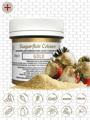 Sugarflair Pump Refill Gold - Pachet de rezervă pentru colorant alimentar spray cu pompă - 25 g