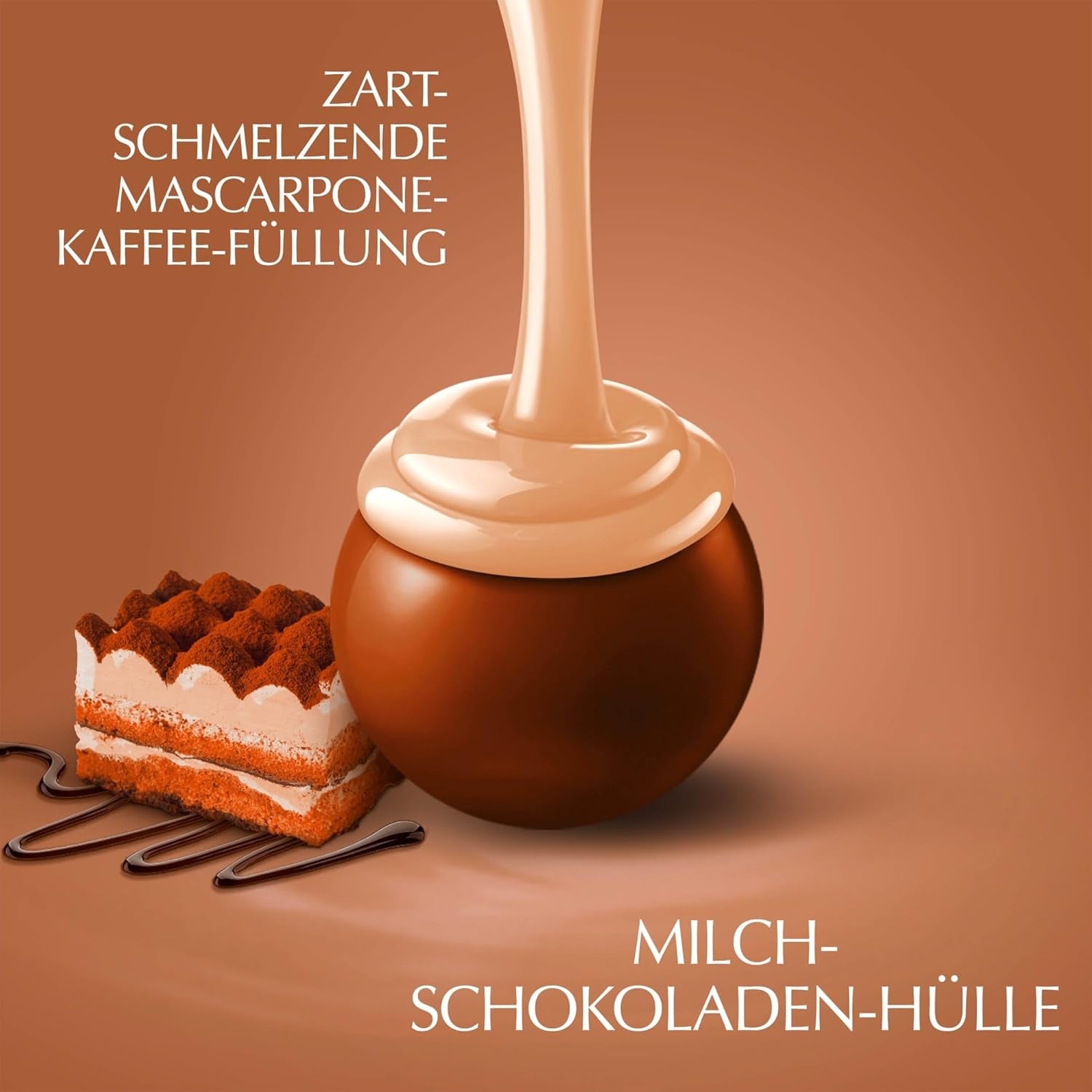 Lindt Chokolade | LINDOR Tiramisu Taske | 137g | 11 mælkechokoladekugler med smelte-i-mund-tiramisufyld | Gave af chokolade