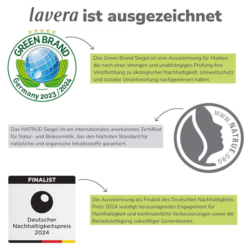 Lavera, Gel de duș cu bambus organic și guarana, 3 in 1, pentru piele, păr și față, 200 ml Duș și baie Naty Shop