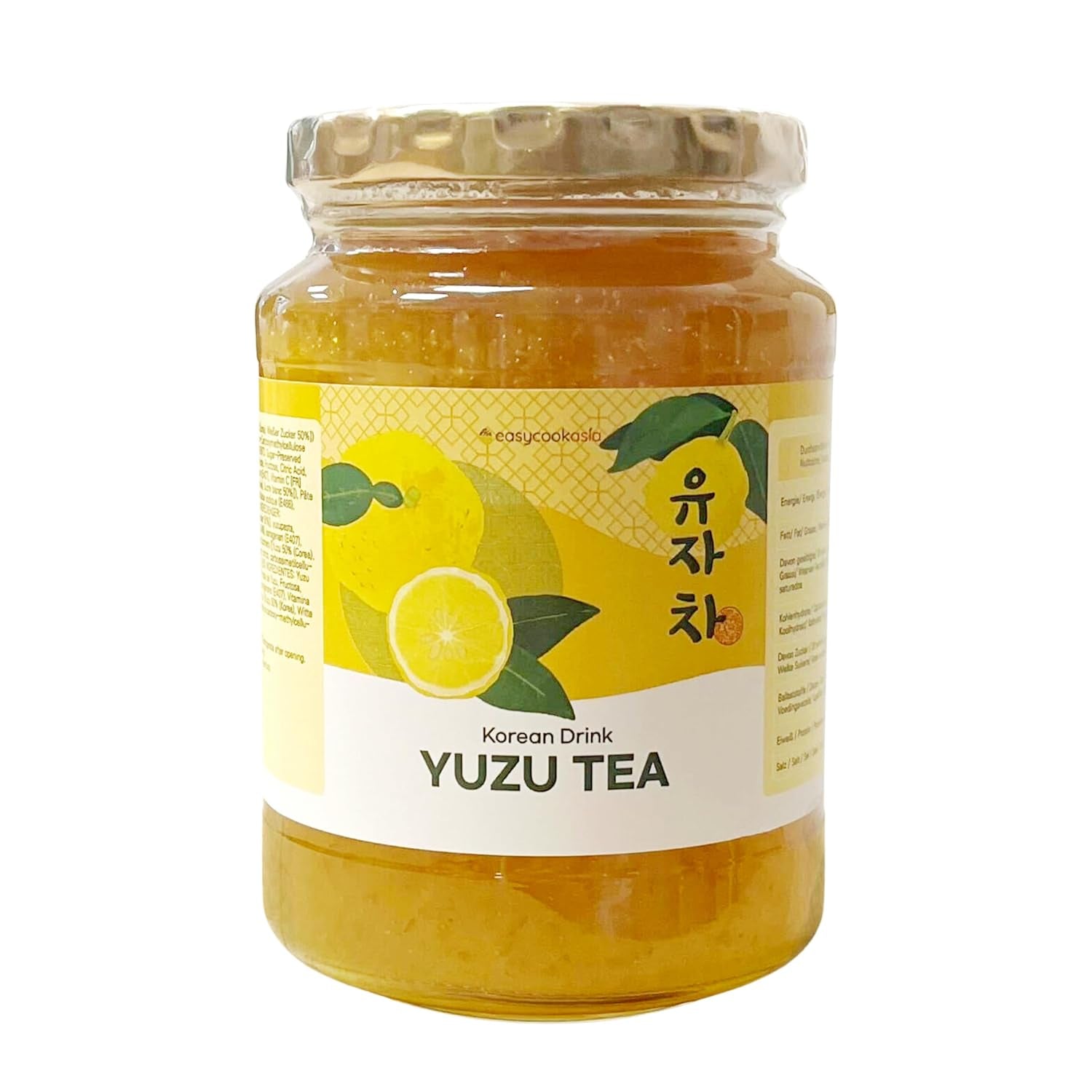 Easycookasia Korean Drink – Ceai Yuzu | Fructat, dulce și citric | Cu vitamina C | Pentru ceai, limonadă, cocktailuri și deserturi | Descoperă cultura asiatică a ceaiului (500 g)