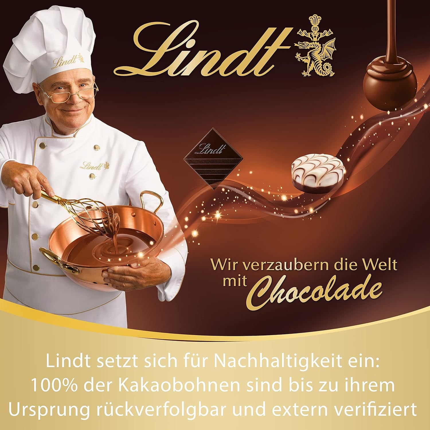LINDOR chokoladekugler med saltet karamel | ca. 80 mælkechokoladekugler med saltet karamelfyld | Bulk Pack & Marc de Champagne Chokoladekugler | 700 g