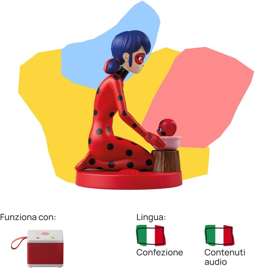 Figura sonoră - Poveștile lui Ladybug și Cat Noir - Povești și basme sonore, băieți și fete 4-6+, versiunea italiană Jucarii Bebe Naty Shop