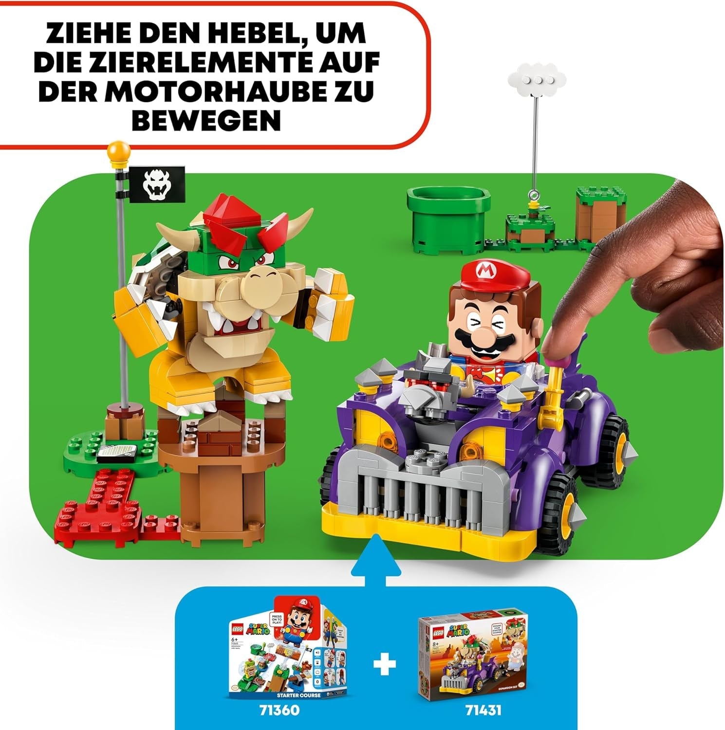 LEGO Super Mario Bowser's Monster Cart Udvidelsessæt Bowser billegetøj til drenge og piger Single Character Set Gamer Gave til 8 år 71431 Byggesæt Besuche den LEGO-Store