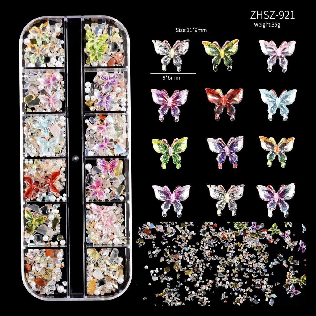 Nail Charms,6 Boxen Gold Silber Nagel Charms 3D Gold Bogen Stern Nail Art Dekoration+6200 Strasssteine Bunt Steine AB Perlen Diamanten,3D Legierung Bow Nail Gems Nagel Deko Für Frauen Nagel (6-A)