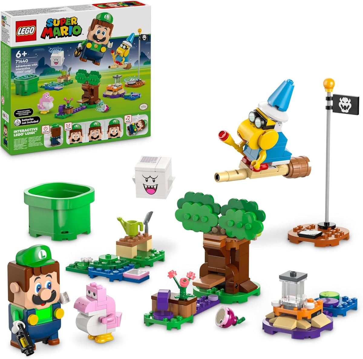 LEGO Super Mario Abenteuer med dem interaktive Luigi, Nintendo Geschenk for Jungen, Mädchen og Gamer ab 6 Jahren, Abenteuer-Spielset for Kinder med rosa Baby Yoshi 71440