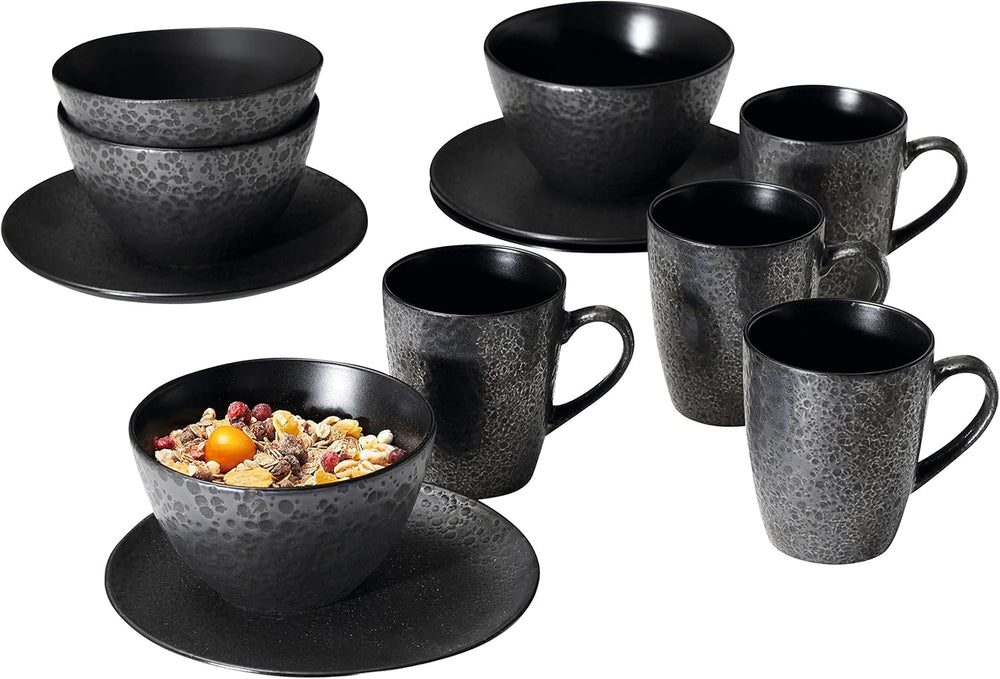 Serviciu de mic dejun Ritzenhoff & Breker Kitwe, 12 piese, negru