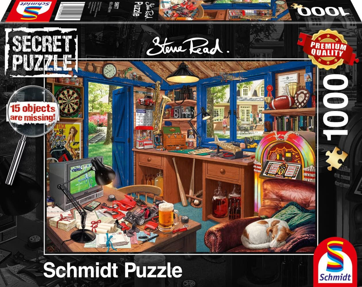 Schmidt Spiele 59977 Puzzle secret, Atelierul tatălui, puzzle jigsaw 1000 piese Puzzle Naty Shop Titlu implicit
