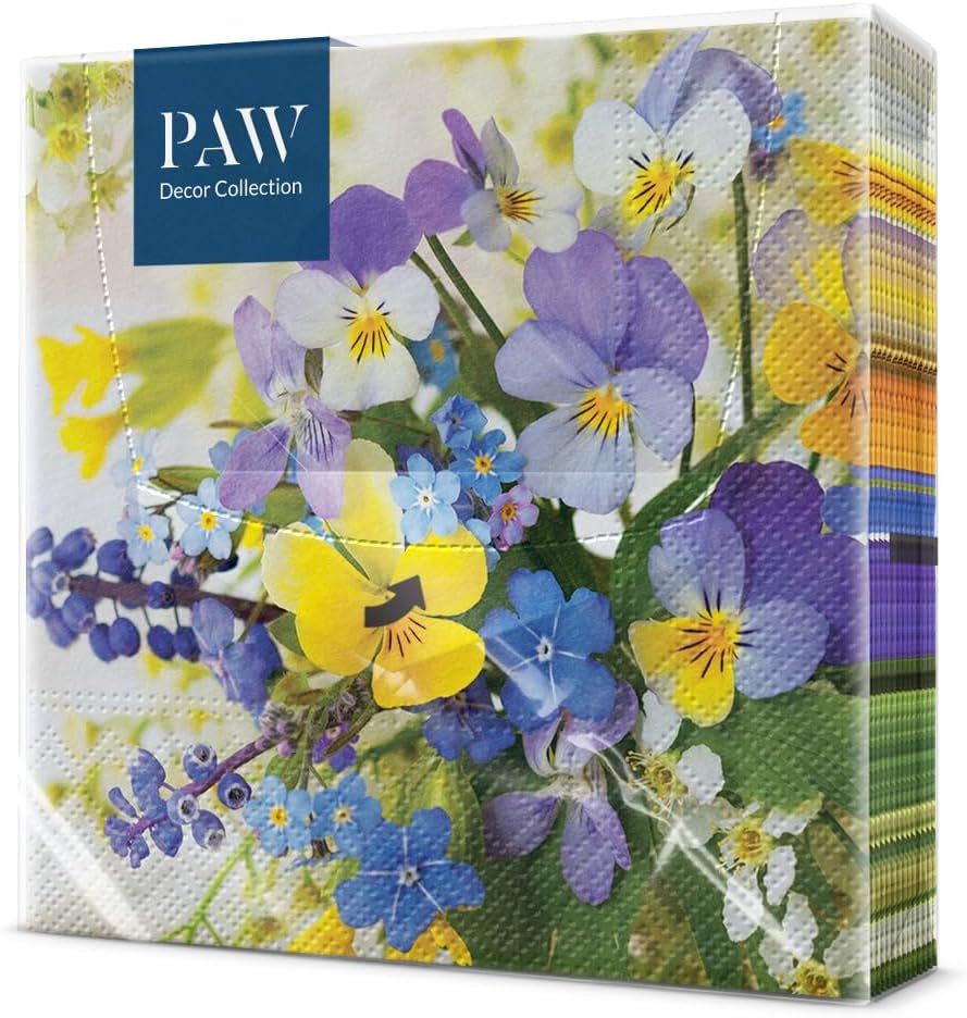 PAW - Șervețele din 3 straturi (33 X 33 Cm) I 20 bucăți I Perfect pentru Paște, petreceri, primăvară și sărbători I Decorațiuni de masă Petrecere de Paște Șervețele de hârtie colorate - Ouă de Paște în acuarelă I Ouă în acuarelă