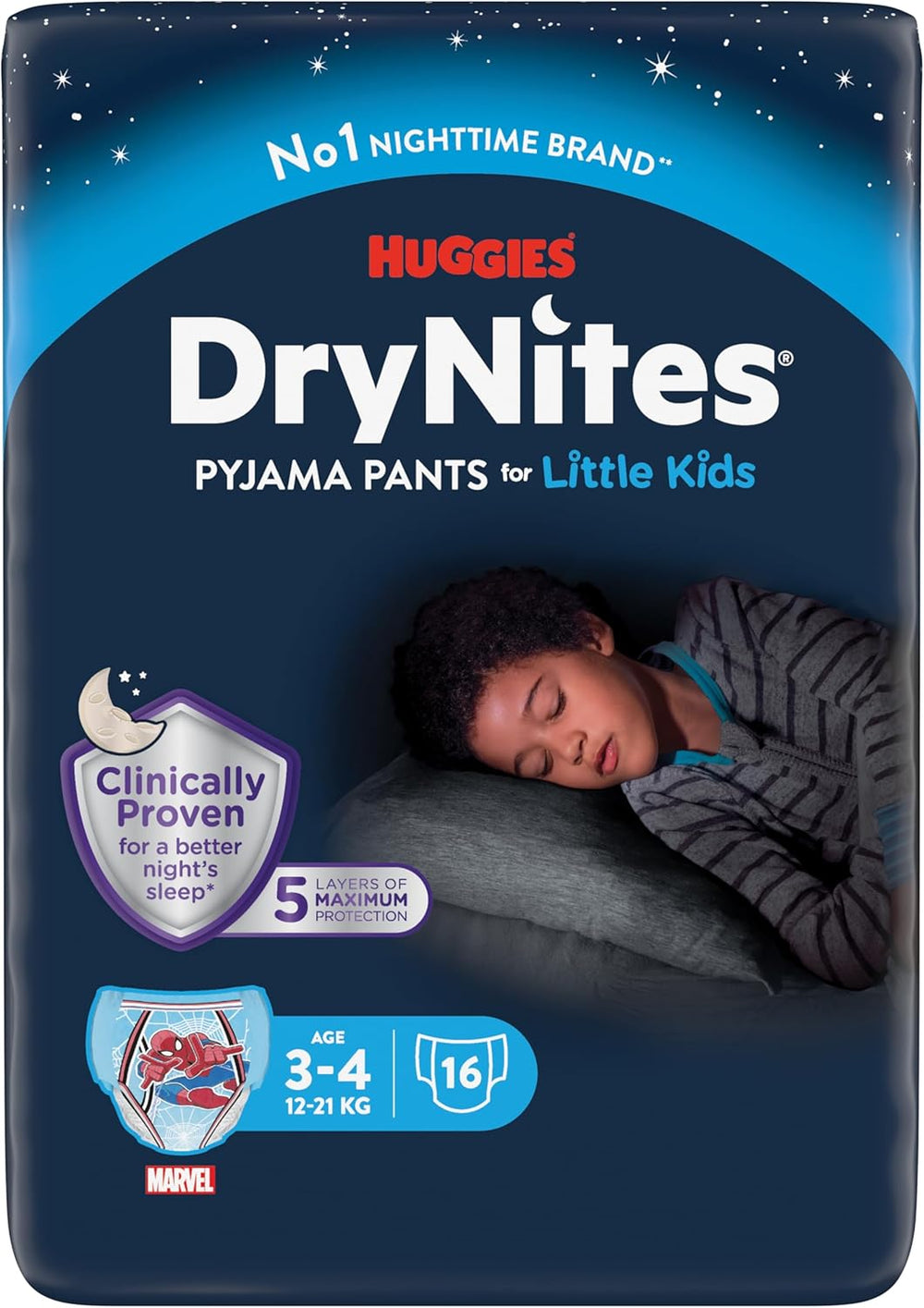 Huggies DryNites nattesengevædningsbleer, drenge 13-ca. 17 år (48-60 kg), 33 count (3x11), Jumbo månedlig pakke, XL trusser