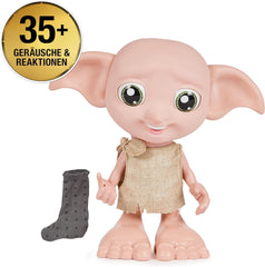 Wizarding World Harry Potter - Dobby House Elf interaktiv dukke med 30+ lyde, sætninger og bevægelser, tysk-italiensk, legetøj til 6 år gammel, fanartikel Dukker Naty Shop