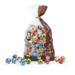 Sortiment Lindt Chokolade LINDOR | 1371 g, Klassisk | ca. 80 kugler chokolade (mælk, hvid, mørk 60%, hasselnød) | Bulkpakke, 1 kg
