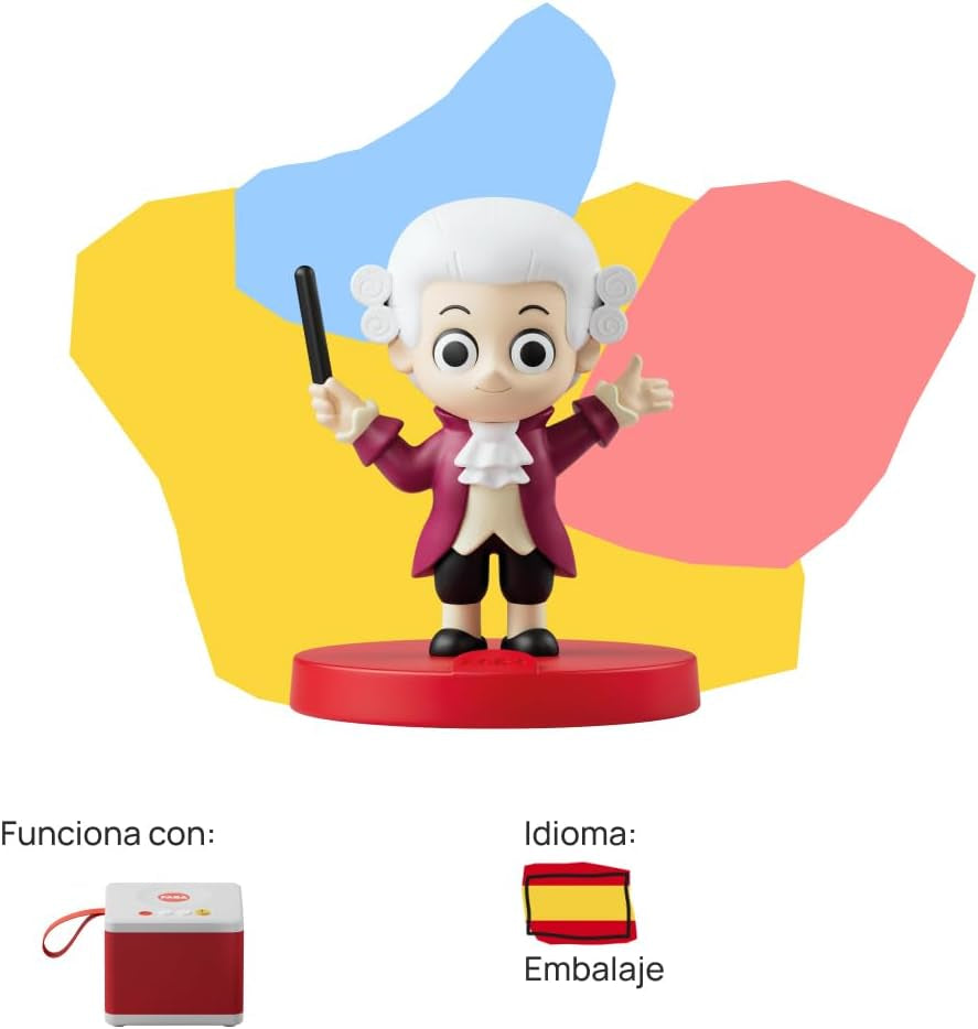 Personaj sonor - simfonie dulce de Mozart - cântece - jucărie, conținut educațional, spaniolă, copii de la 0 ani, multicolor, FFL30003 Jucarii Bebe Naty Shop