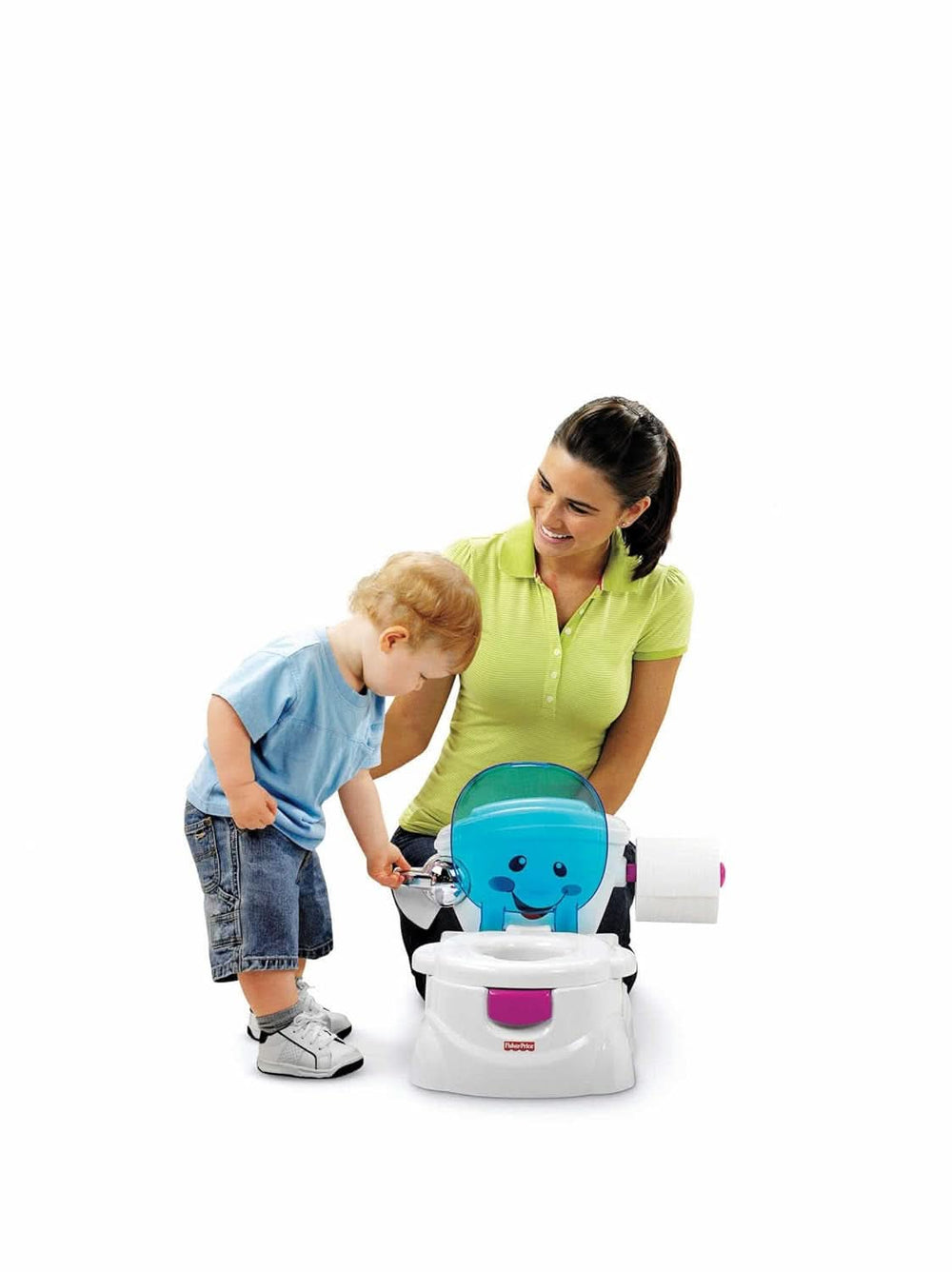 Fisher-Price Meine Erste Toilette, Baby Töpfchen, Mit Musik & Lustigen Sätzen, Tragbare Baby Toilette, Abnehmbarer Toilettenaufsatz, Deutsche Version, Ab 1 Jahr, P4326 Tilbehør Mad og Amning Bebe Naty Shop