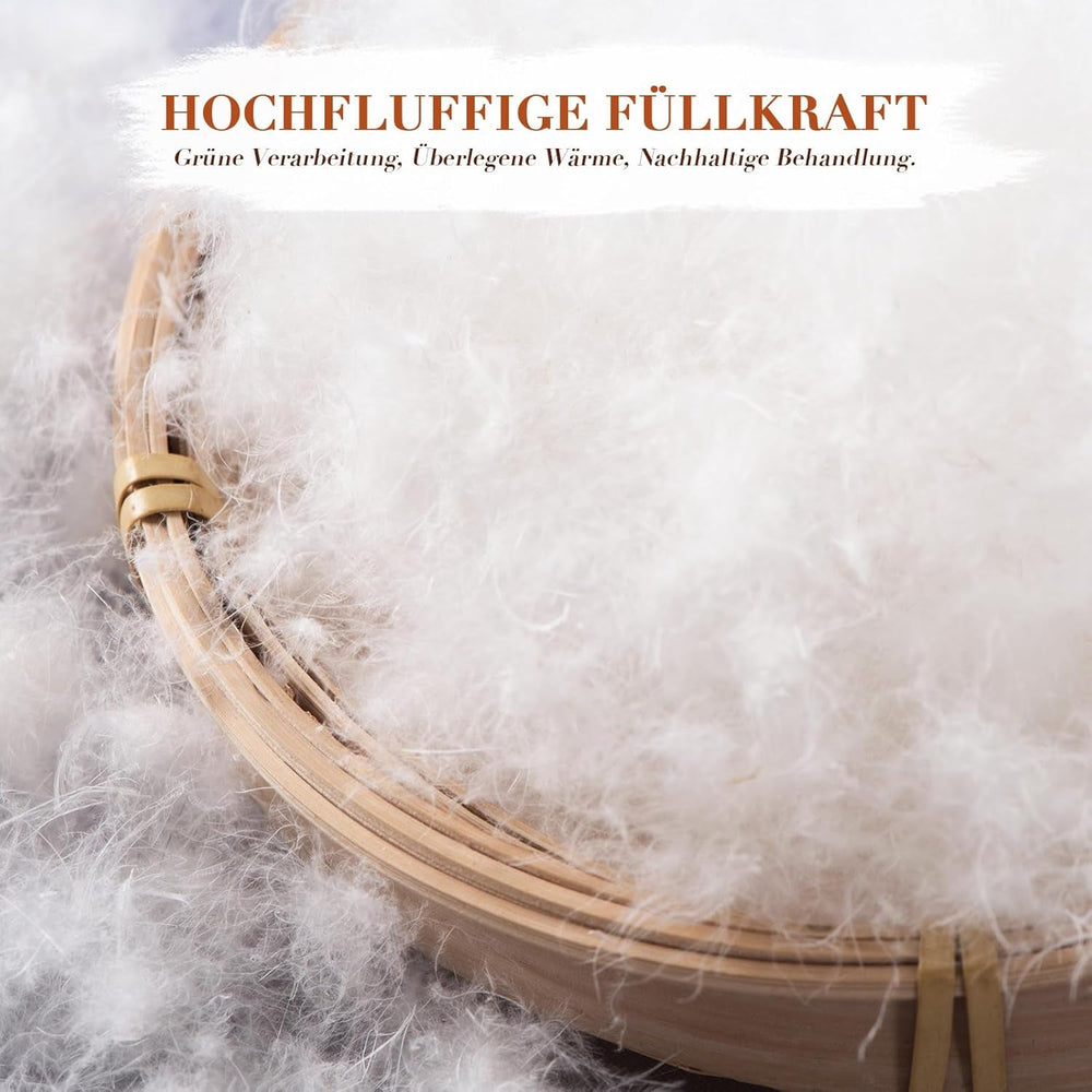 Dundyne 135X200 Alle årstider 100% bomuld 4 årstider Dyne 135X200 Med gåsedun og fjer Høj Fluffy 3D Baffelboks Medium Varme Dyner & dyner Naty Shop