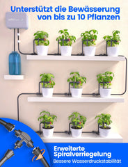 WiFi automatisk indendørs vandingssystem - Smart drypvandingssystem med appkontrol, vandingscomputer til 10 stueplanter, ferievanding og plantevanding (grå)