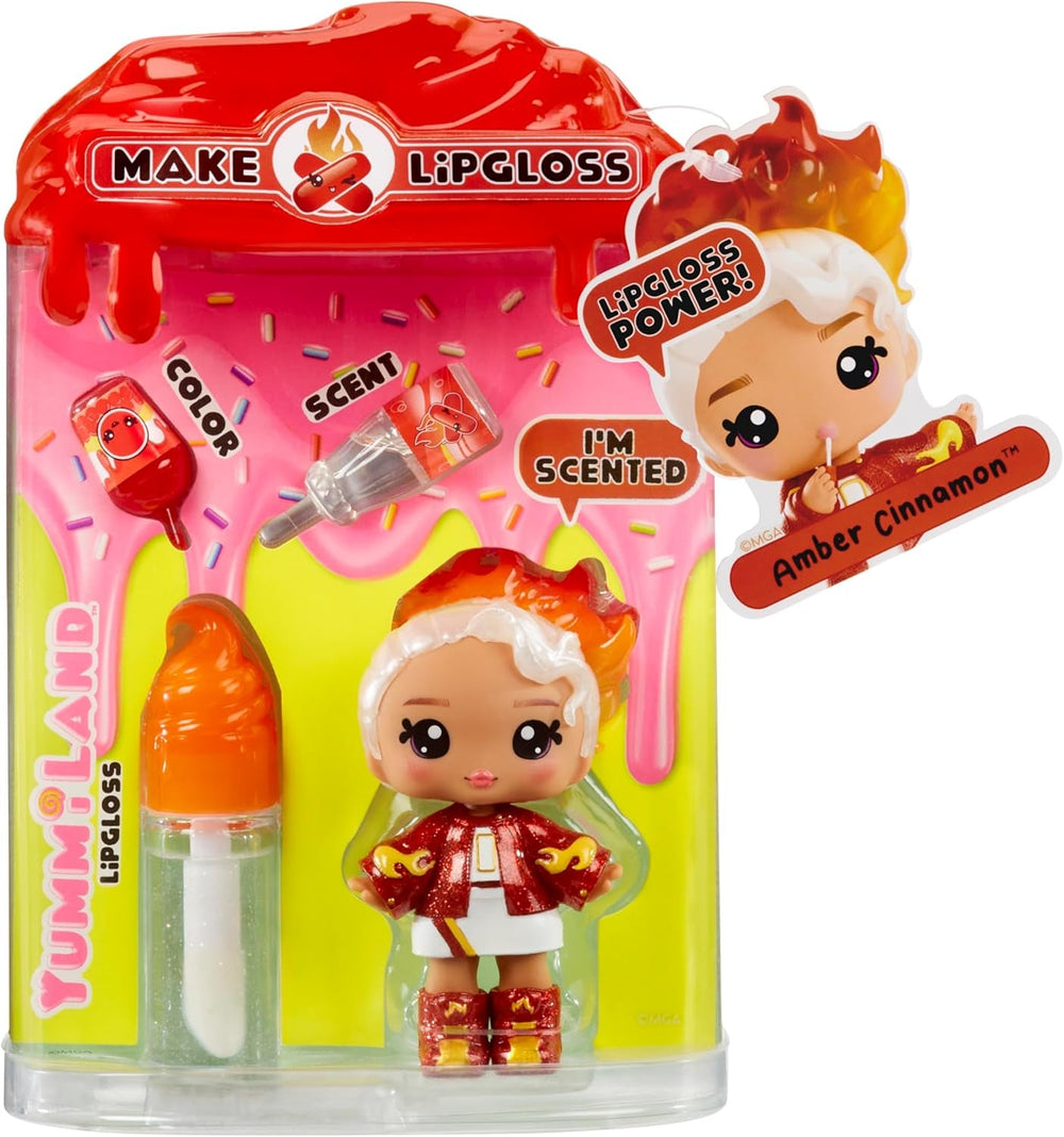 Yummiland Lip Gloss Doll - Roxie Crystal Candy - Inklusive DIY Lipgloss-Set, Geeignet für Kinder ab 4 Jahren, Rosa, Series 2