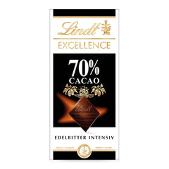 Lindt Chokolade | Bar EXCELLENS 70% | 100 g | Intens, fyldig mørk chokolade | Vegansk chokoladebar