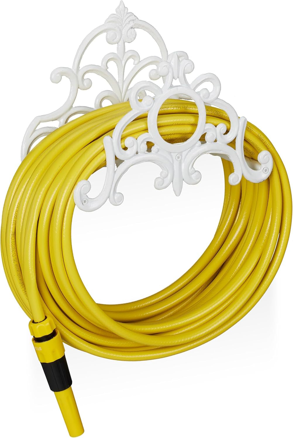 Suport furtun Relaxdays, suport de perete pentru furtun de grădină cu aspect vintage, furtun 20 m, fontă, înălțime 24x31,5x15 cm, bronz