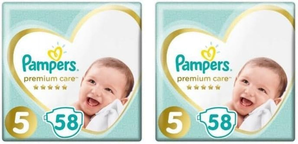 Pampers bleer str. 5 (11-16 kg), premium plejebleer, 58 stykker, optimal komfort og beskyttelse til følsom hud fra Pampers