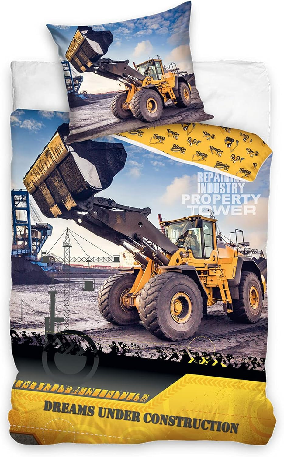 Lenjerie de pat pentru copii, excavator, bumbac Lenjerie de pat - copii Naty Shop Default Title