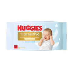 Huggies Pure Extra Care Sensitive Babyservietter, 99 % vand, plastikfri, parfumefri