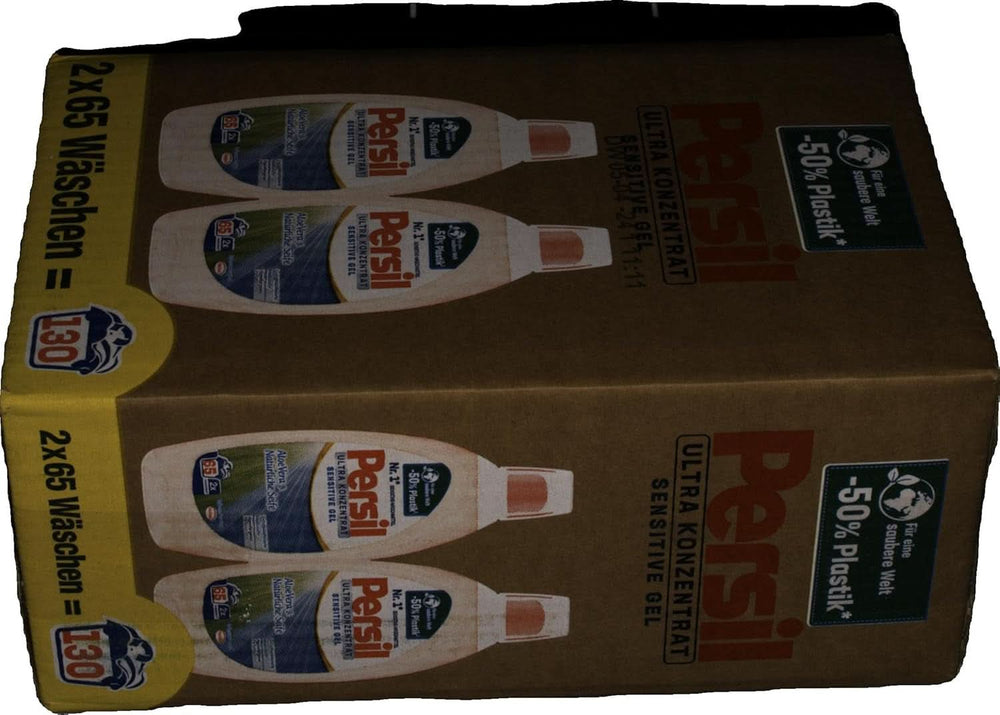 Persil Ultra Concentrate Sensitive Gel (130 vaske), Flydende vaskemiddel til allergier og babyer i en mindre flaske for mindre plastik, Fjerner vanskelige pletter, Dermatologisk testet Naty Shop Vaskevaskemidler