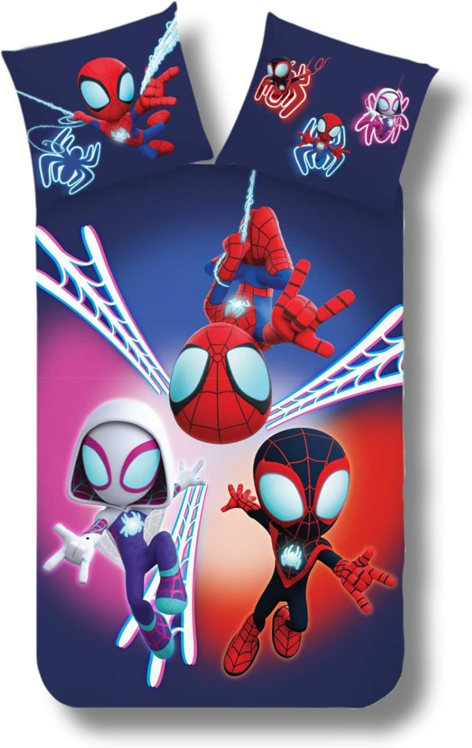 Lenjerie de pat pentru copii pentru fete și băieți, desene animate, 100% bumbac Lenjerie de pat - copii Naty Shop Spidey