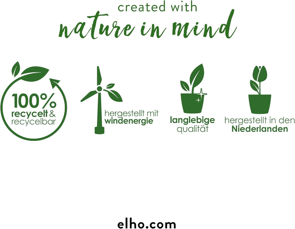 elho Vivo Next Square 30 - Cutie cu flori pentru interior și exterior - 100% plastic reciclat - L 29,5 x Î 29,5 cm - Negru/Negru viu